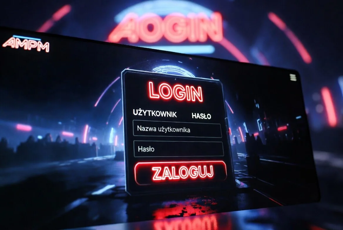 Panel logowania i rejestracji AMPM Casino
